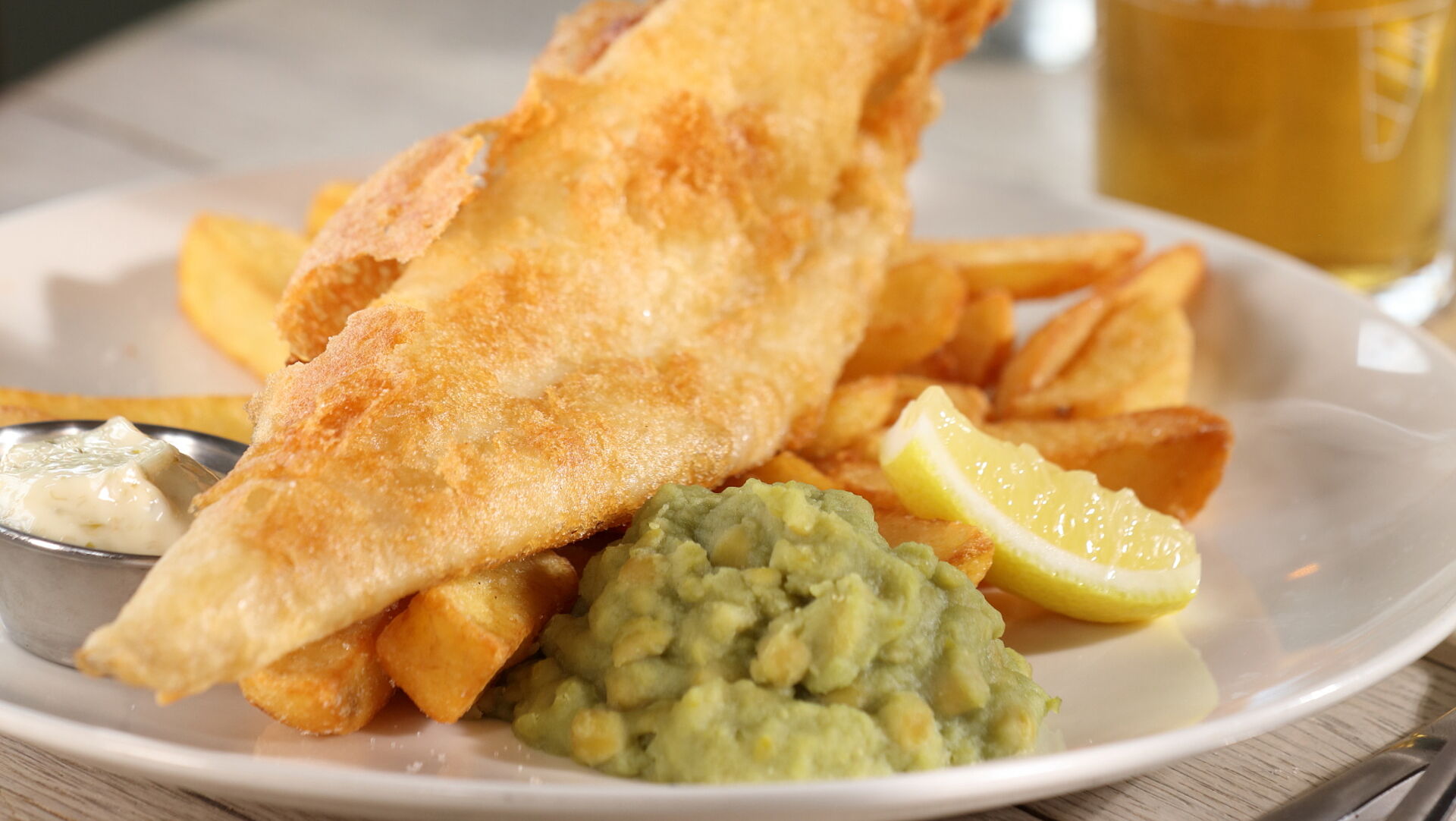 Fish and Chips and a pint of Wadworth 6X